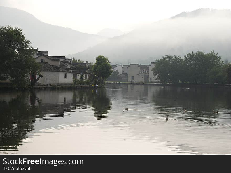 An ancient chinese village located in hongcun, anhui,china. An ancient chinese village located in hongcun, anhui,china.