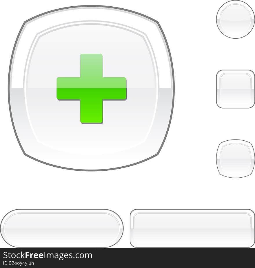 Switzerland white buttons. Set of illustration. Switzerland white buttons. Set of illustration.