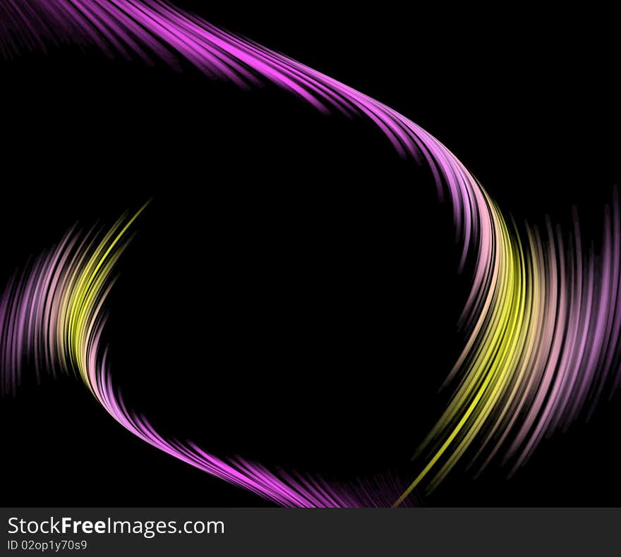 Two spectrum waves on a black background. Two spectrum waves on a black background