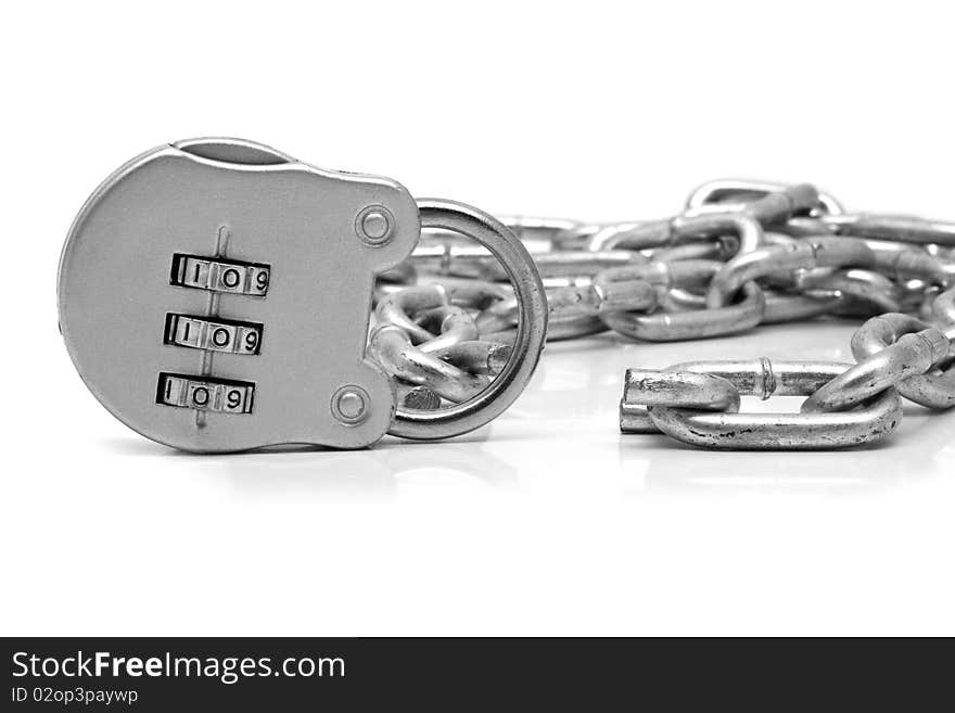 Lacerated chain on a white background