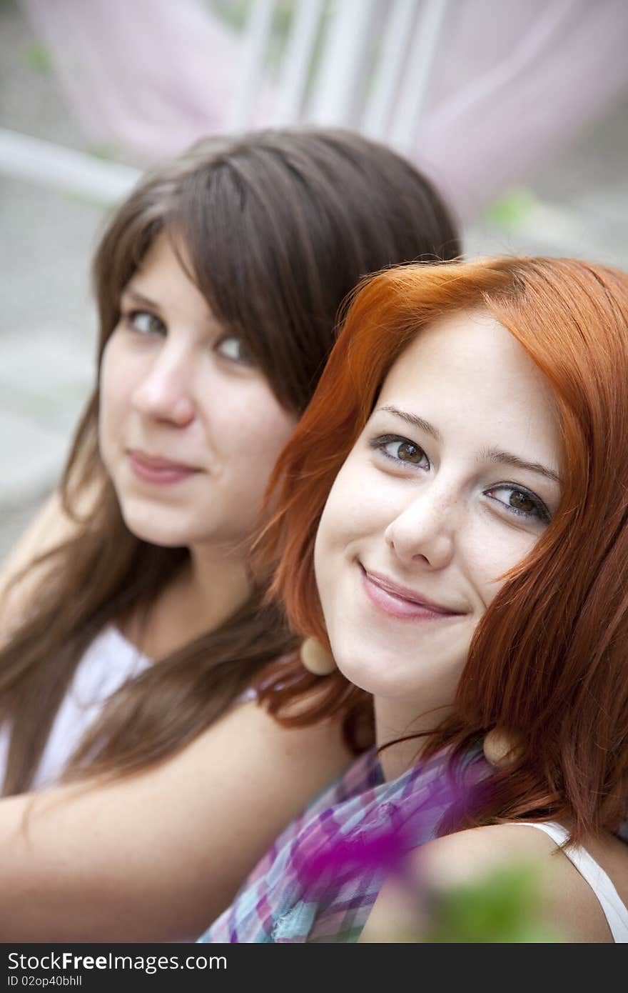 Portrait of two beautiful girls