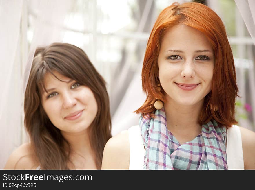 Portrait of two beautiful girls