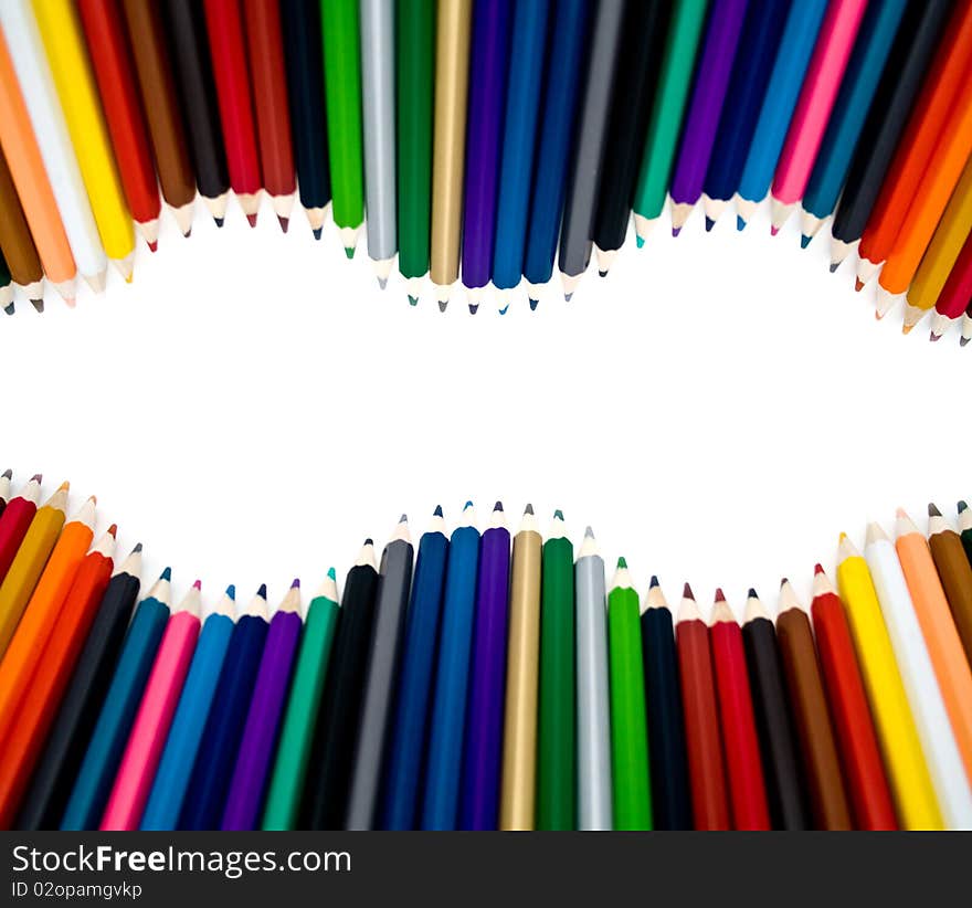 Crayons for drawing on a white background. Crayons for drawing on a white background