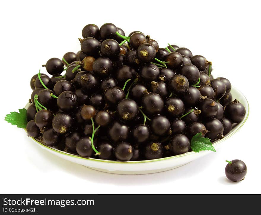 Black currants on the saucer