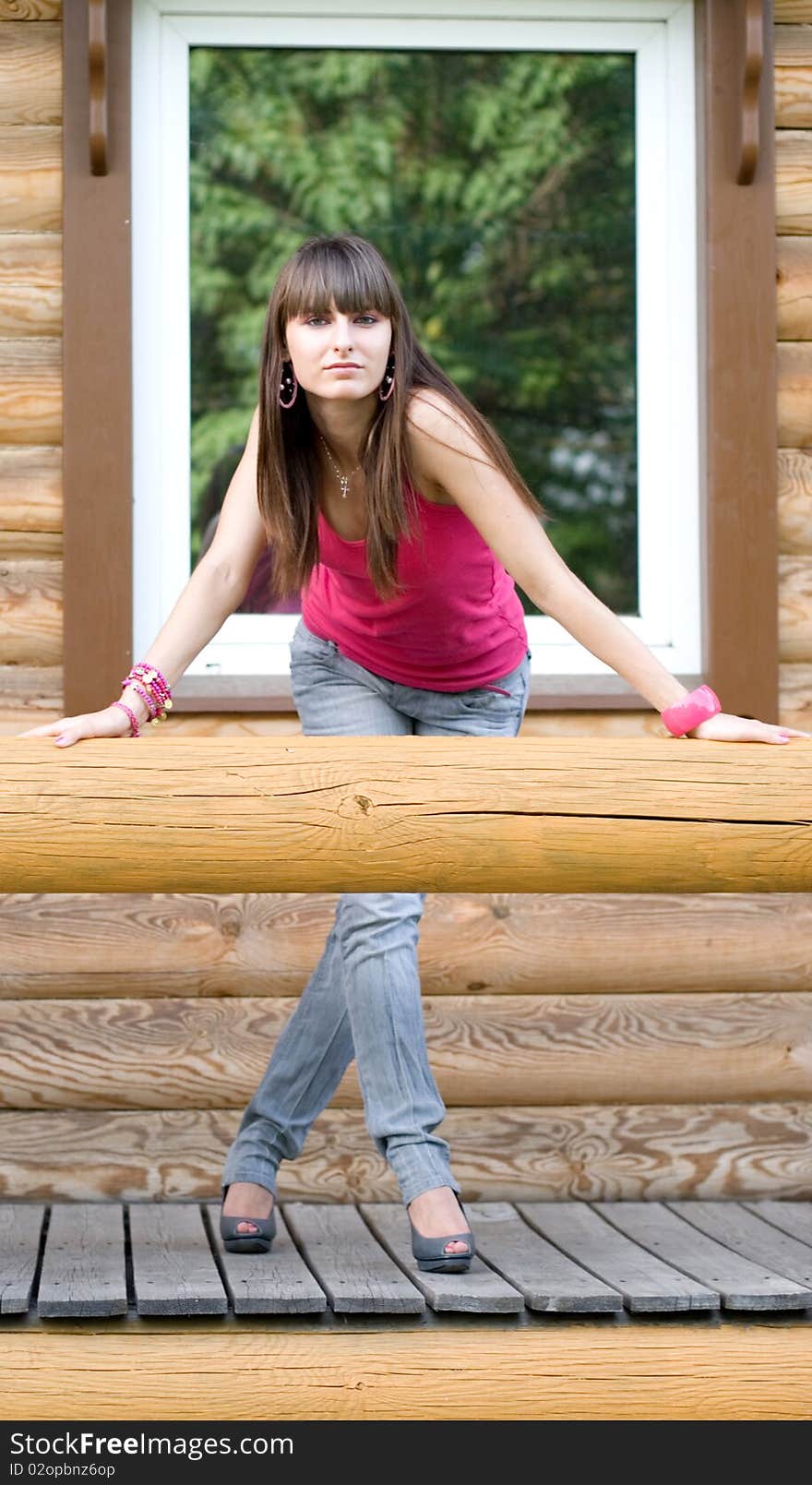 Girl on a veranda