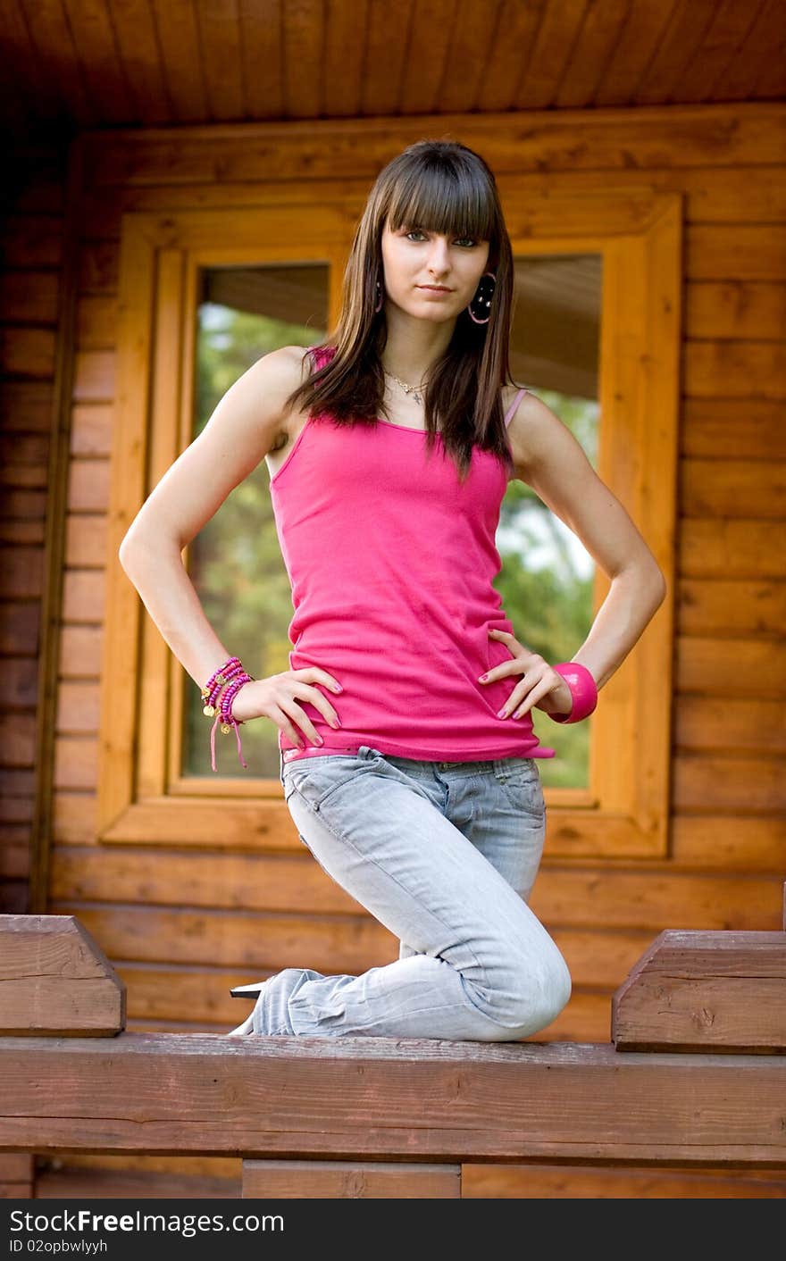 Girl on a veranda