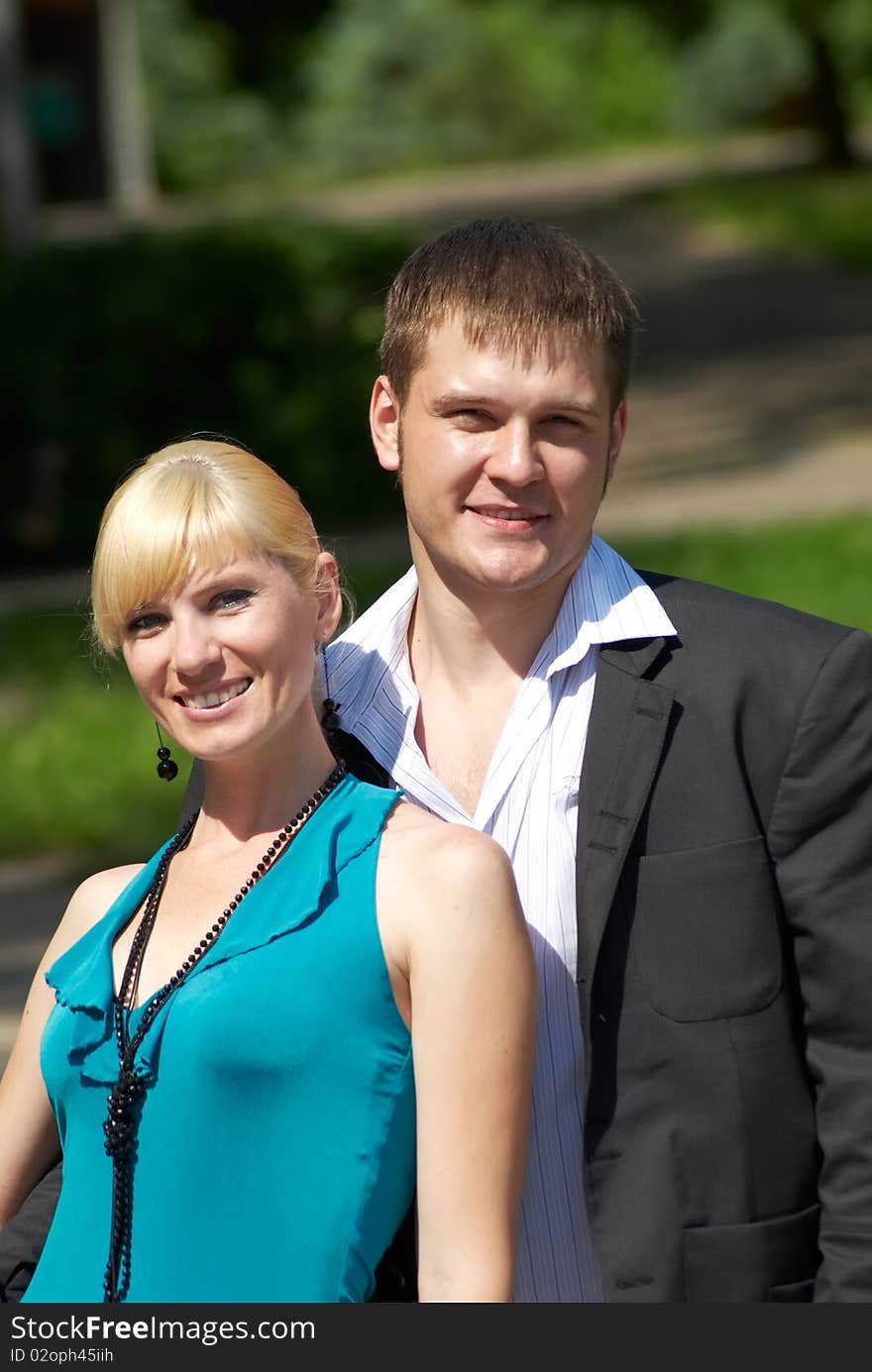 Portrait of a happy young couple