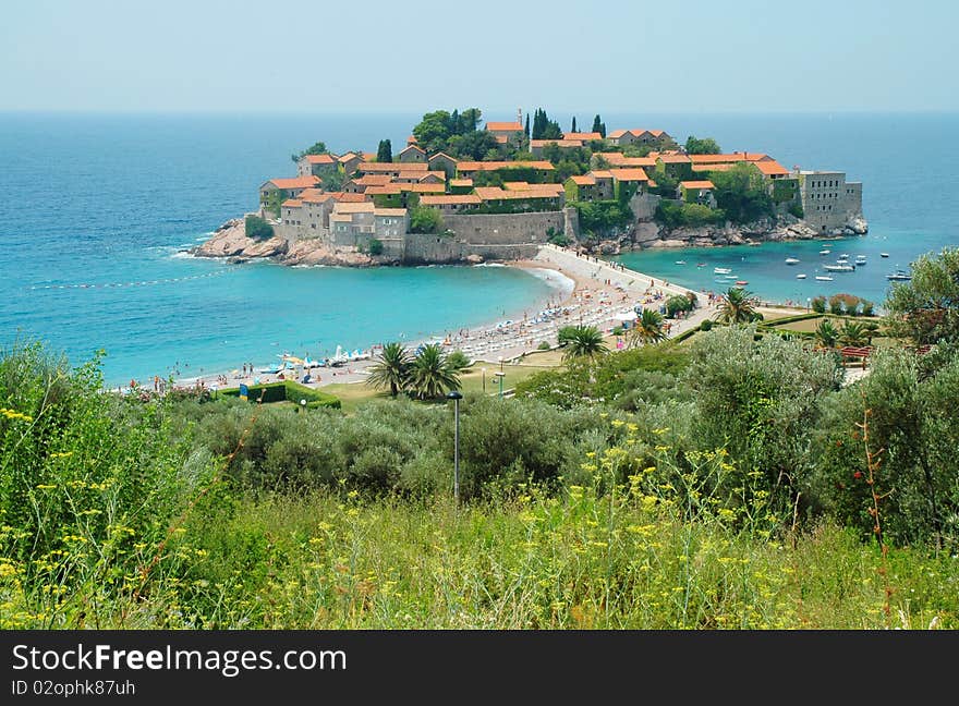 Sveti Stefan peninsula, Montenegro coastline