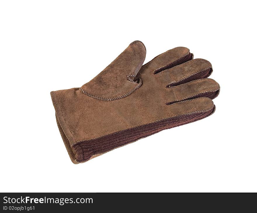 Man's gloves on a plain white background. Man's gloves on a plain white background.