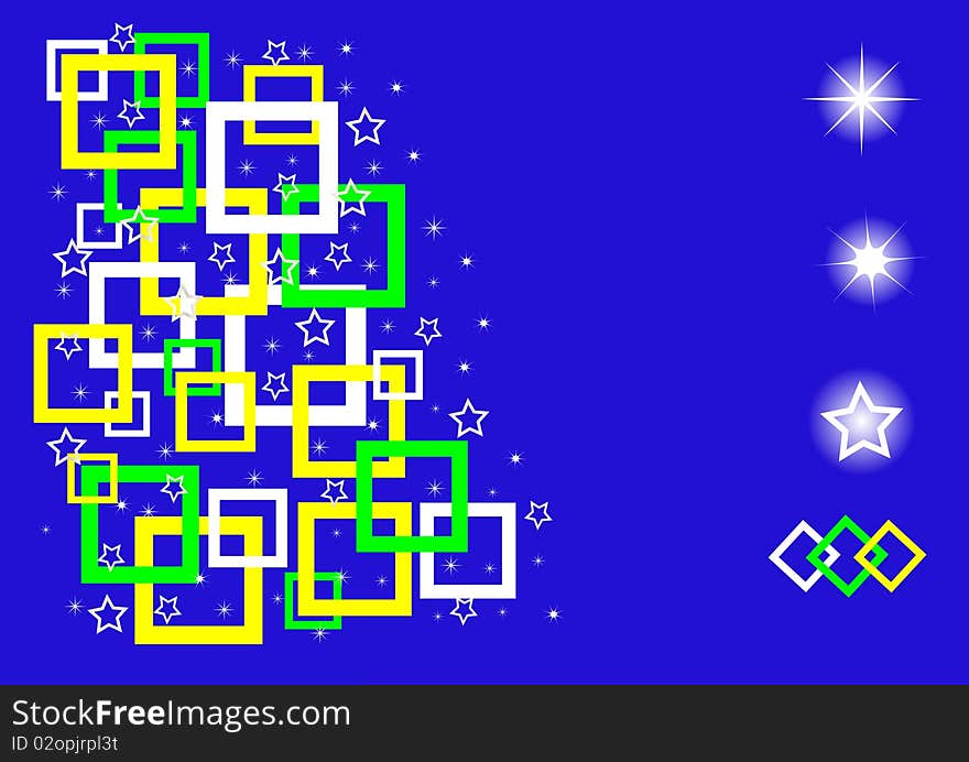 Abstract background with squares and stars. Vector. Abstract background with squares and stars. Vector.