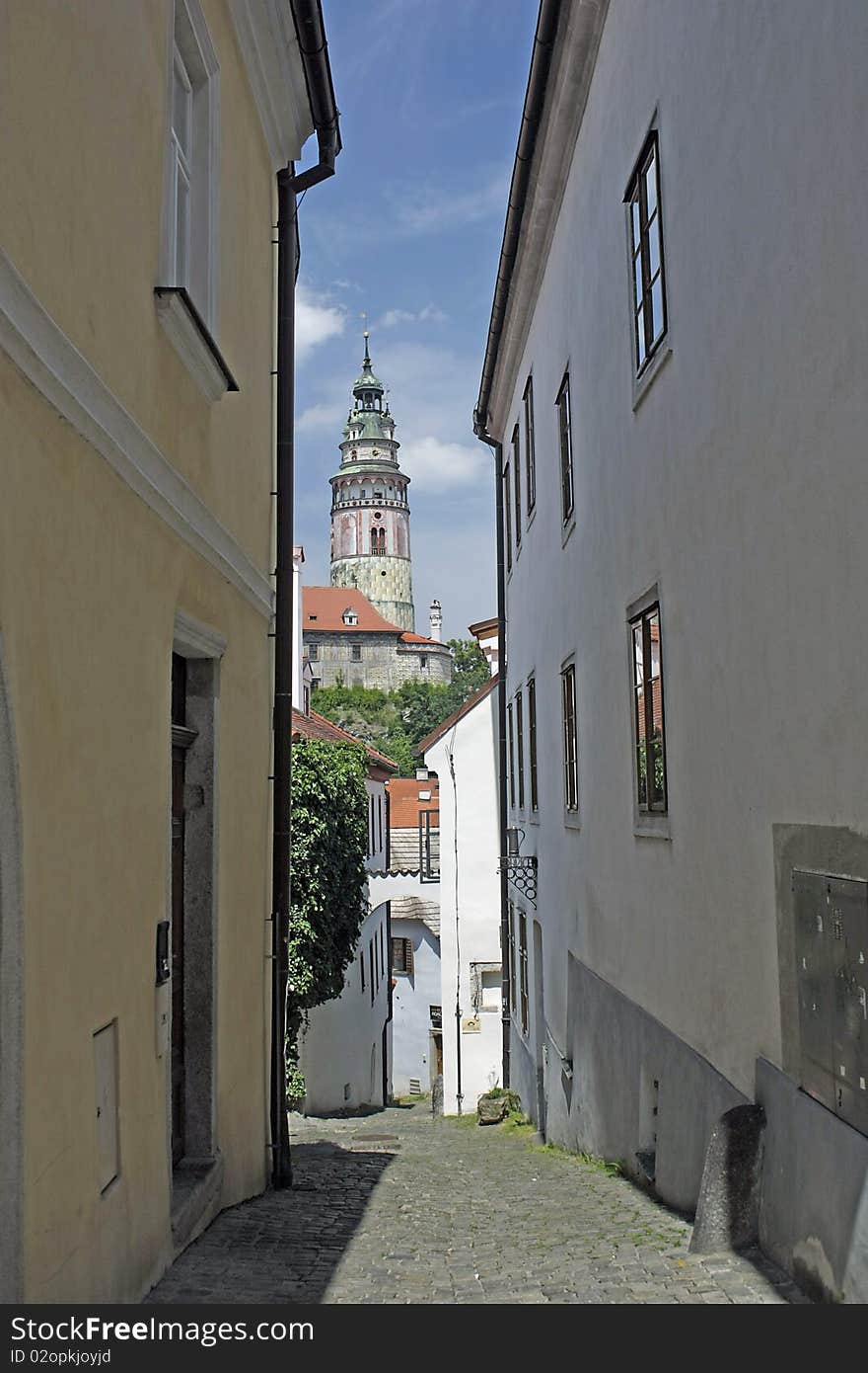 Narrow street in cesky krumlov