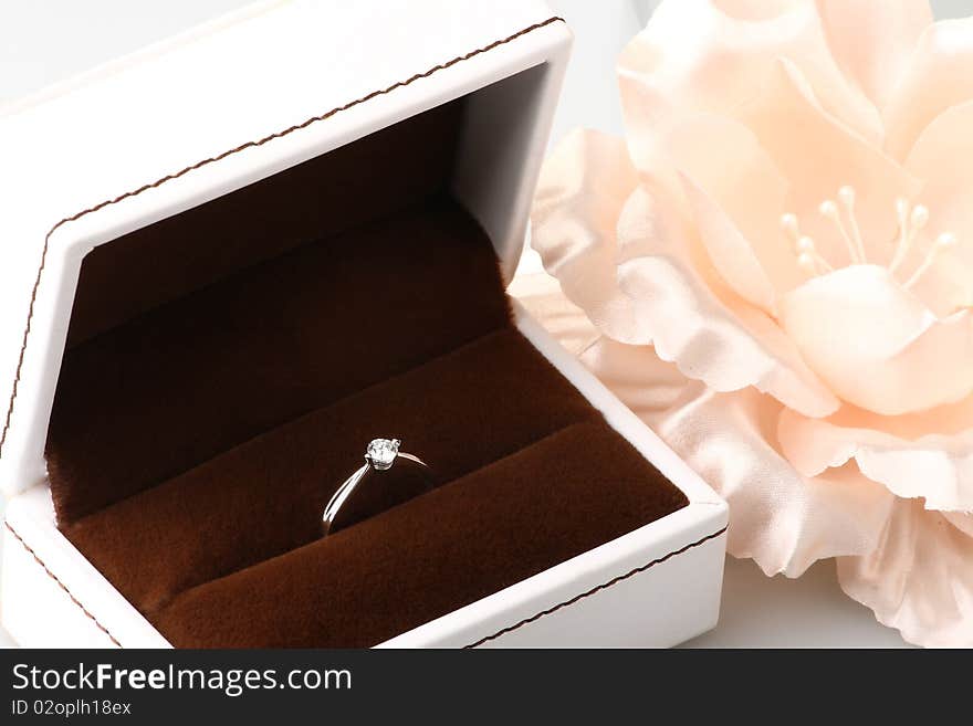 A diamond ring in box