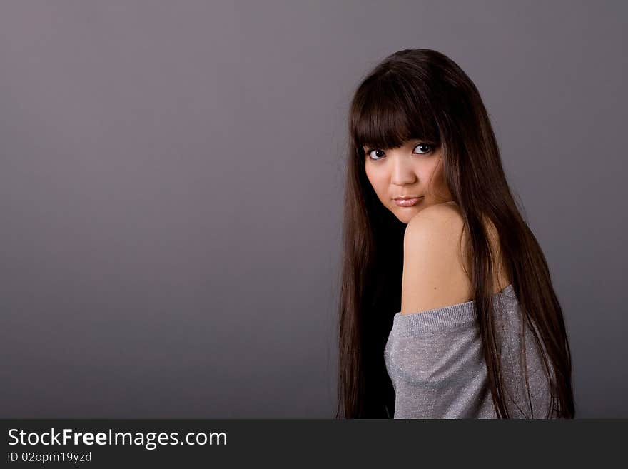 Closeup portrait of a beautiful woman