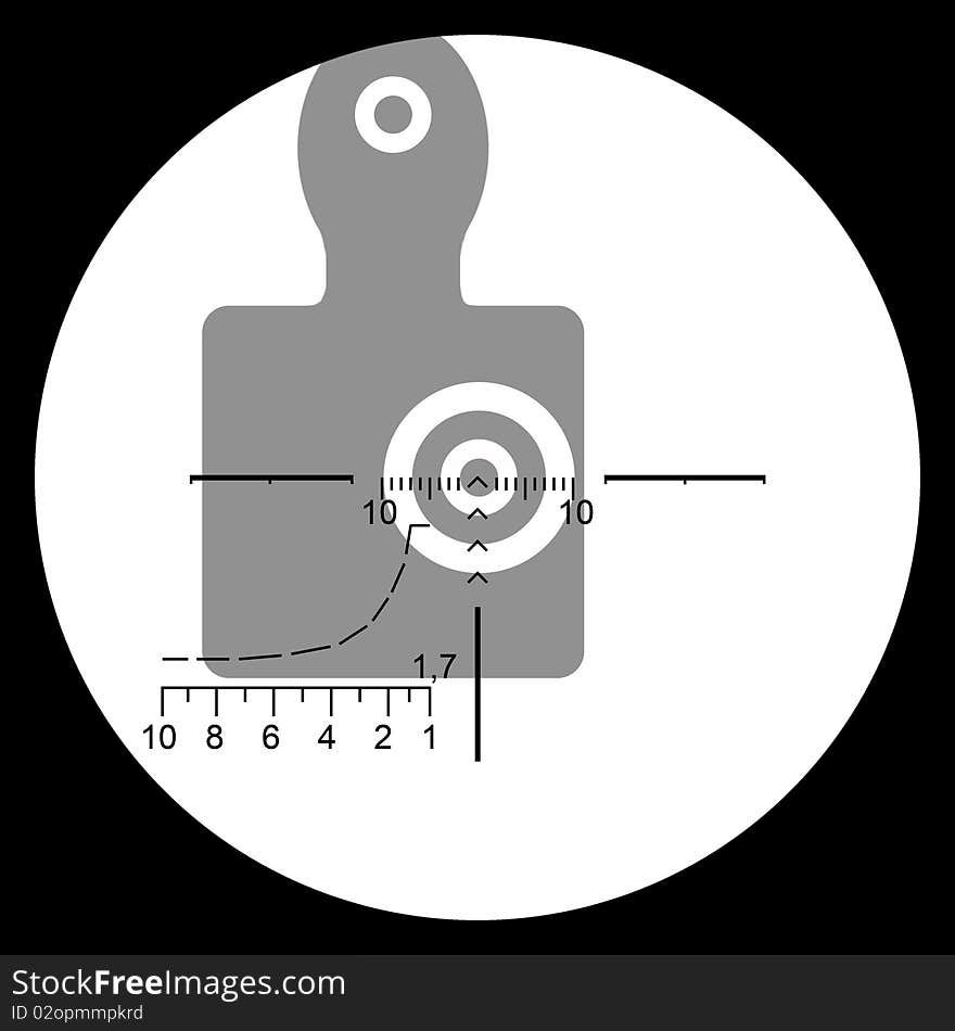 The target in the optical sight.