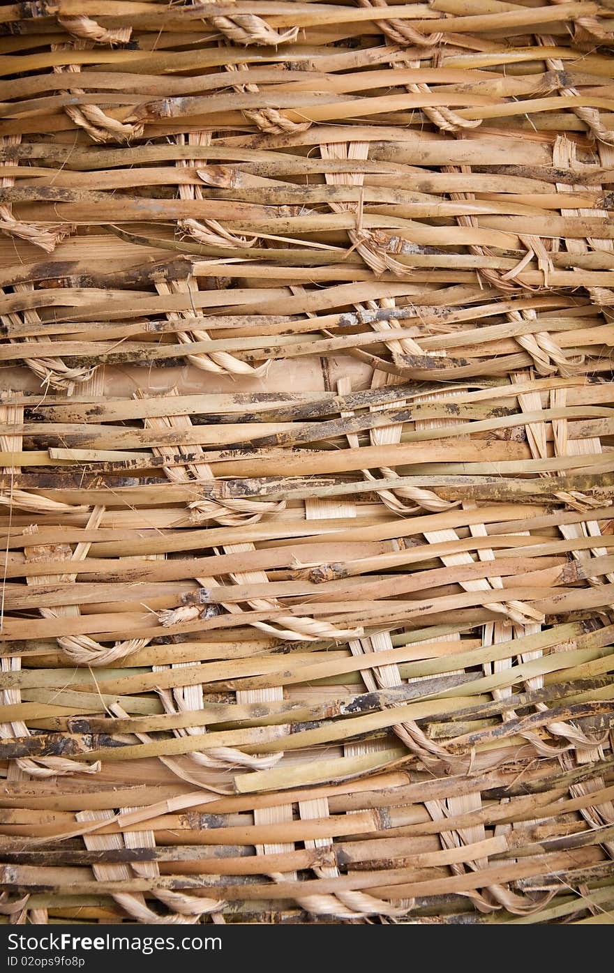 Rattan weave pattern of a basket