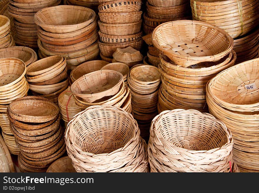 Weave pot made from rattan by handmade