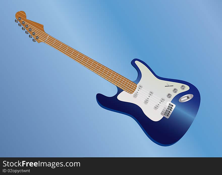 Blue guitar lying