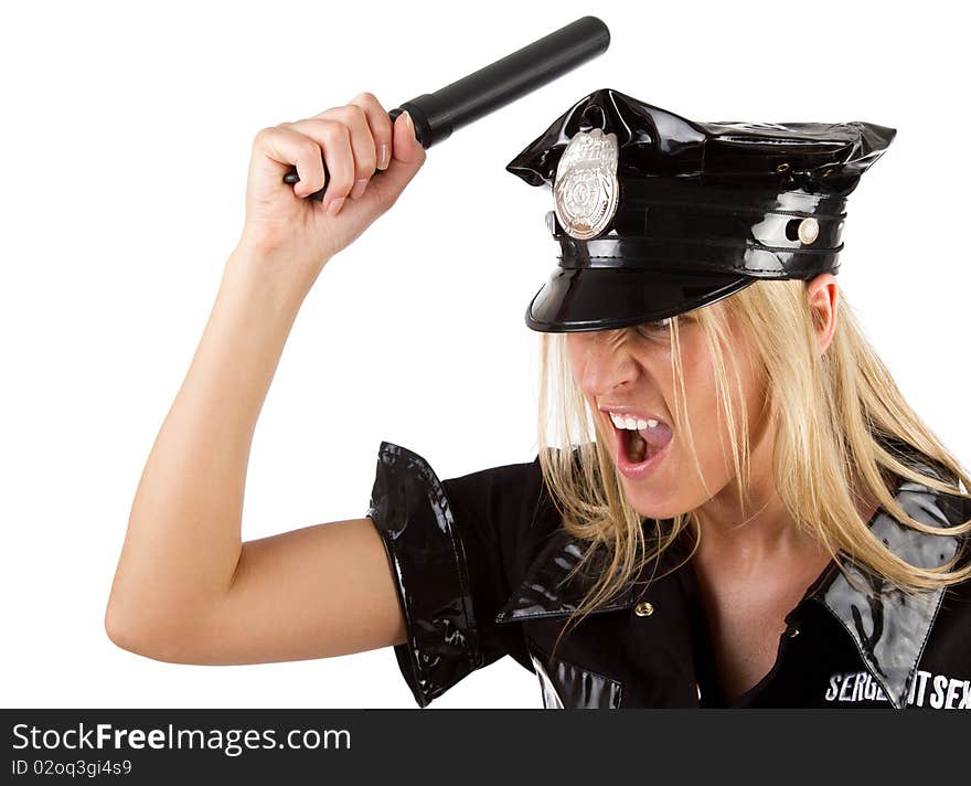 Sexy angry policewoman