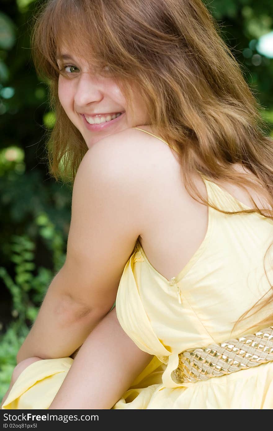 Young Girl Smiling Cheerfully