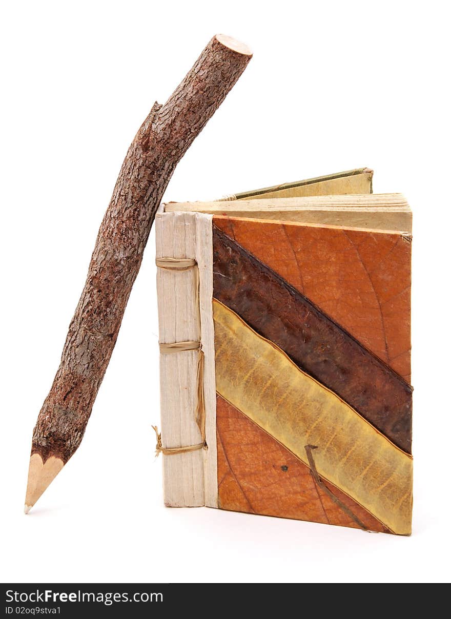 Natural pencil and note pad. Element of design.