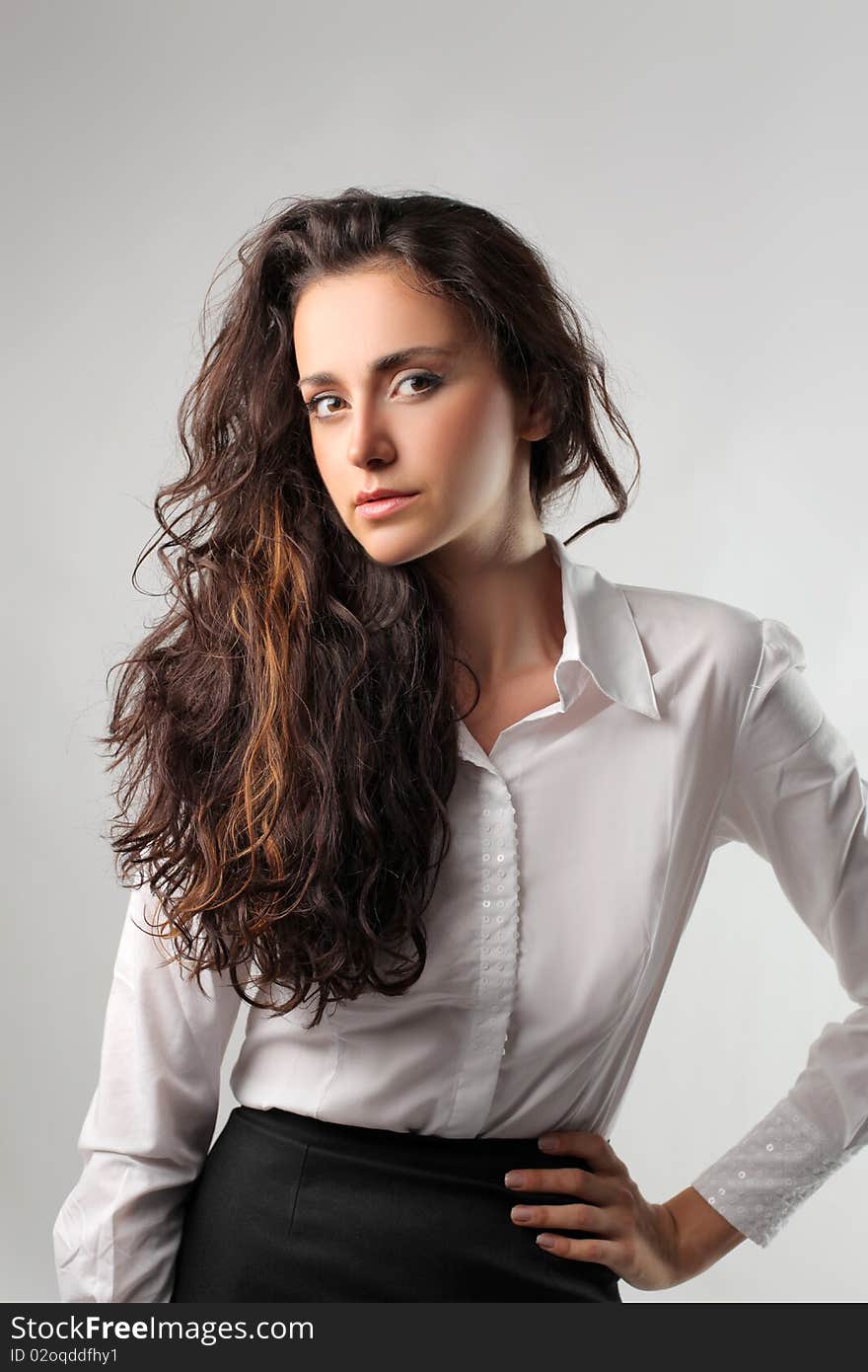 Business woman is looking at you. Business woman is looking at you