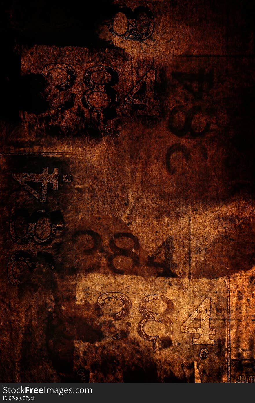 Illustration of an old grunge background, looks like package paper with scratched numbers. Illustration of an old grunge background, looks like package paper with scratched numbers