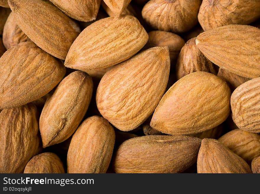 Almonds background