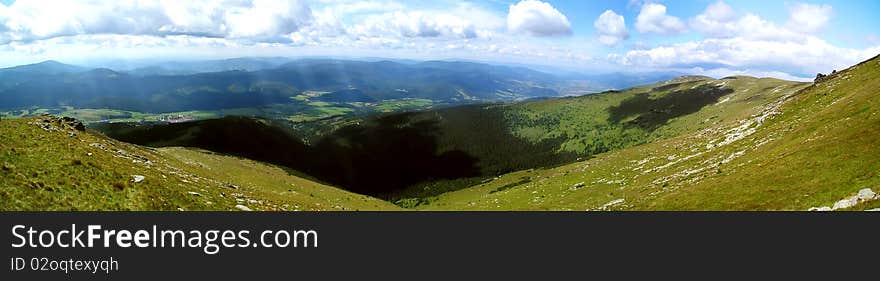 Mountain meadow panorama