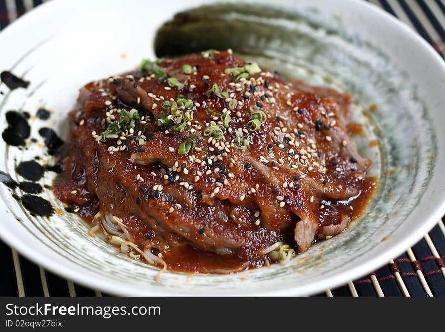 Japanese Beef Roast with sause. Japanese Beef Roast with sause