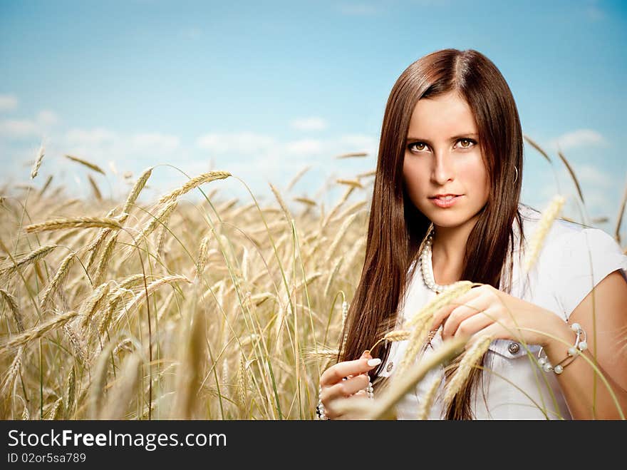 Girl in a field.