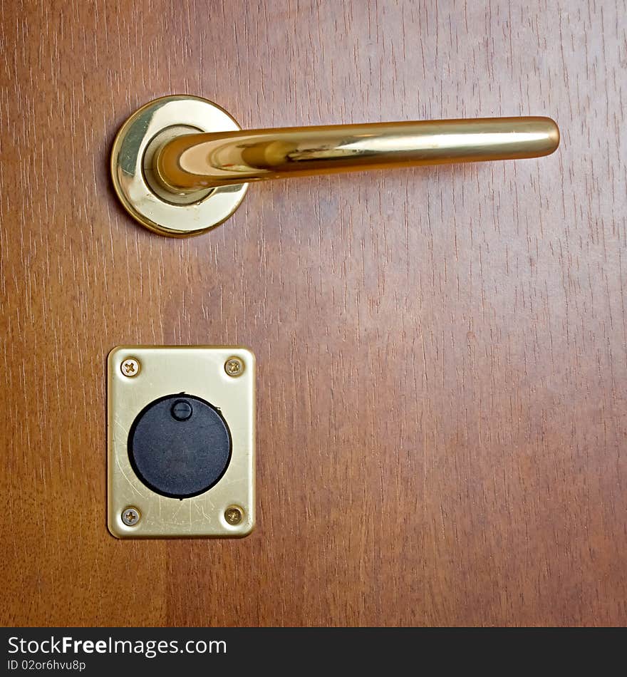 Brown door keyhole lock