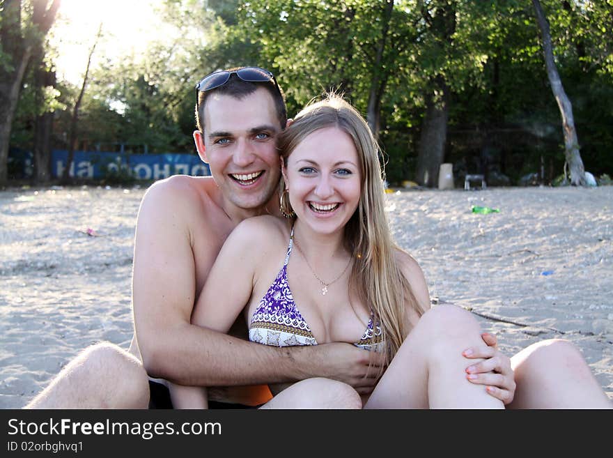 Portrait of a happy young couple