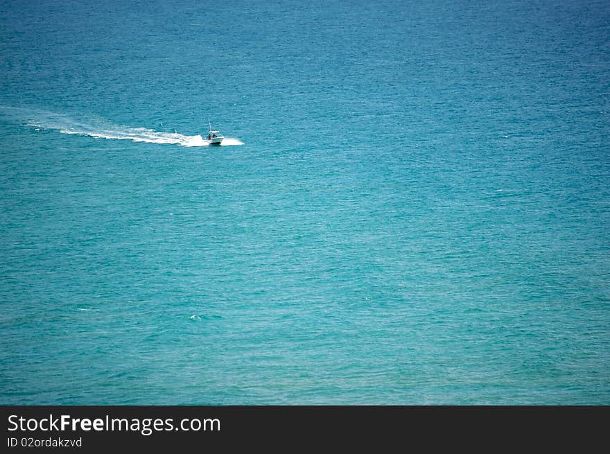 Boat in the middle of the ocean