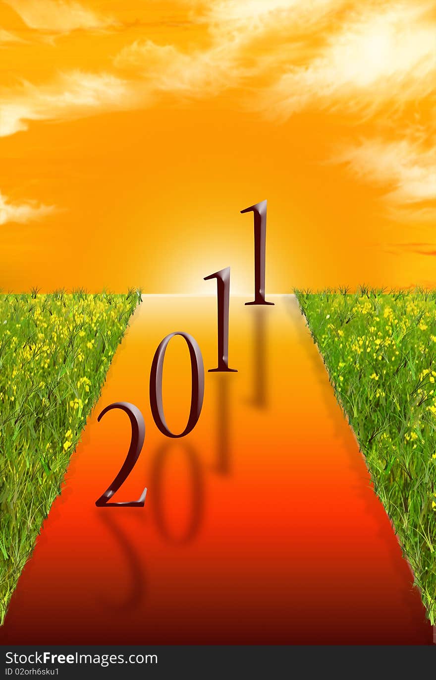 Written of new year on a orange background. Written of new year on a orange background