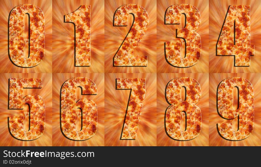 Close up Pizza Numbers