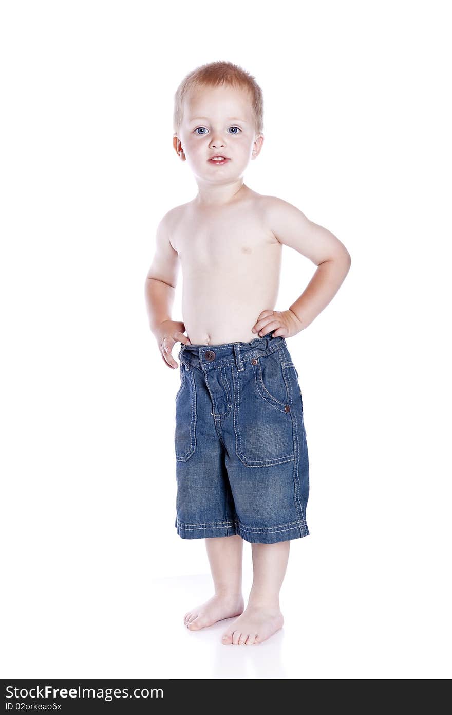 Cute baby isolated on white background