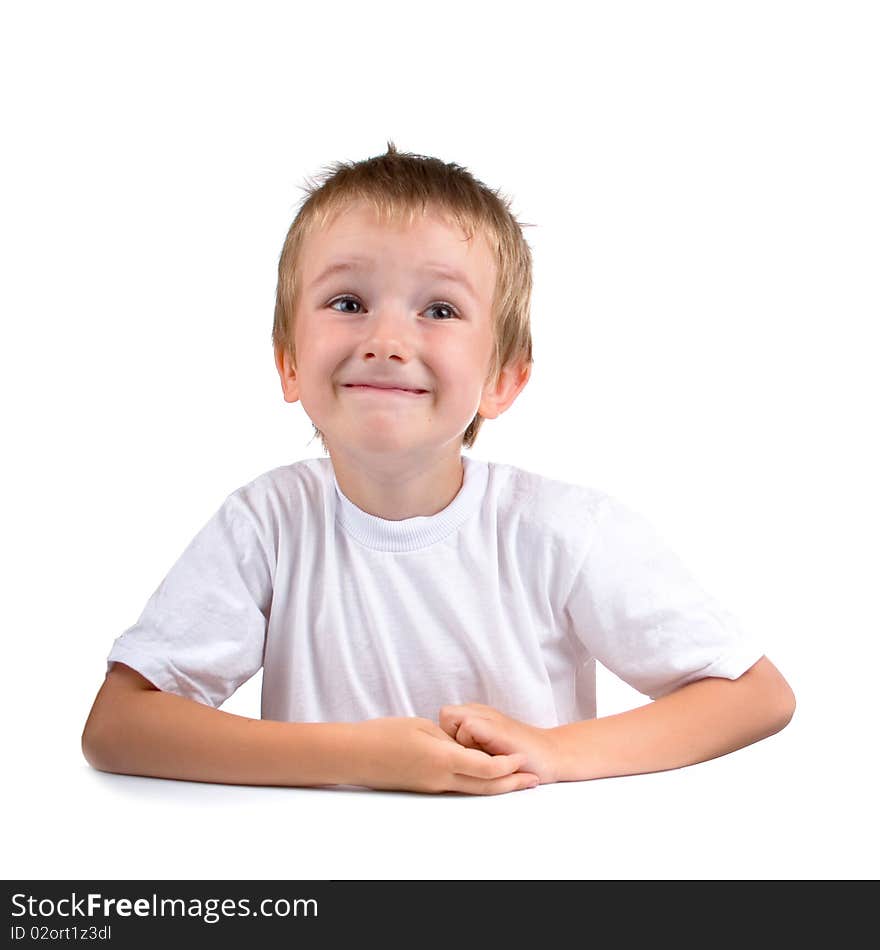 Funny boy, isolated on a white background