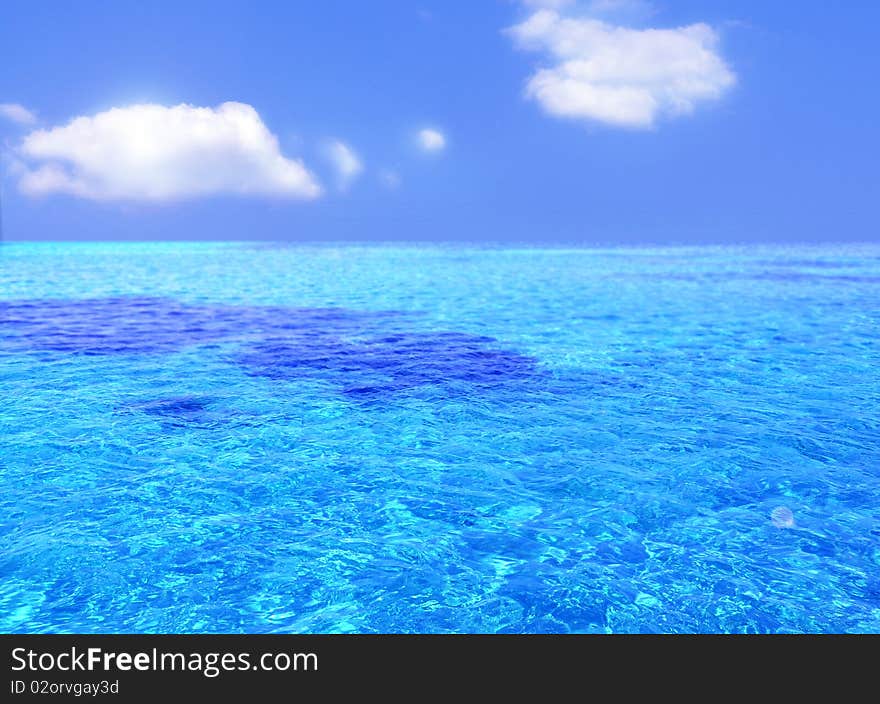 Tropical sea and clouds. Red sea