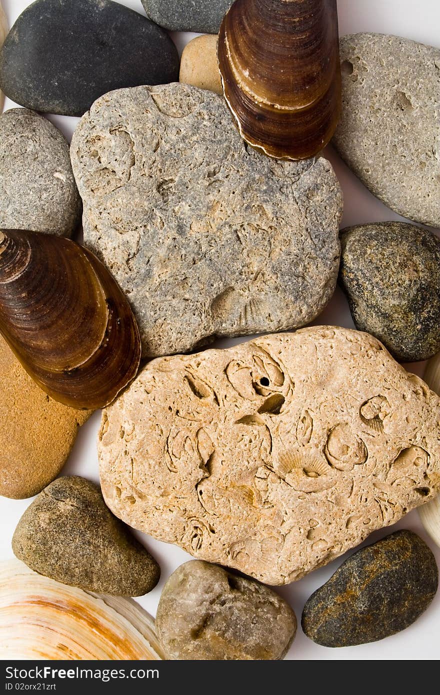 Stone on a white background