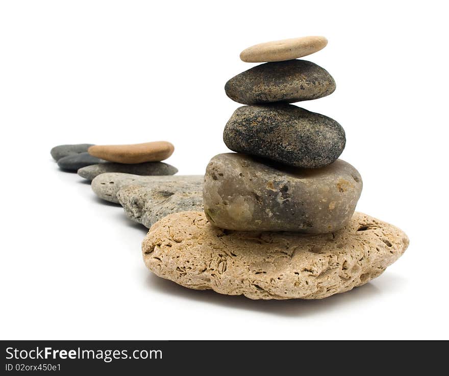 Stone on a white background