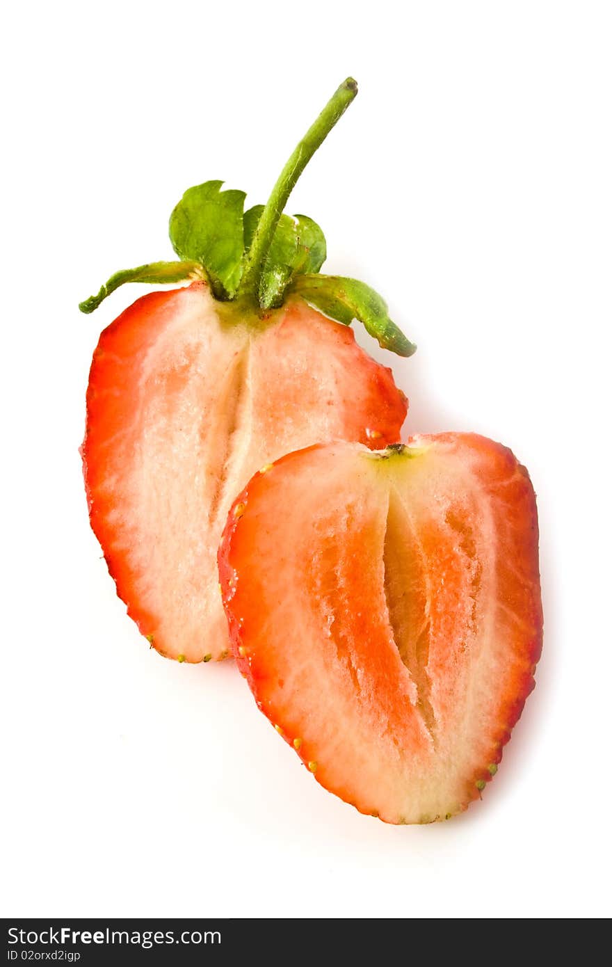 Fresh ripe strawberry on a white background