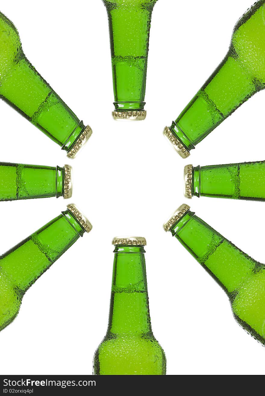 Beer bottles isolated