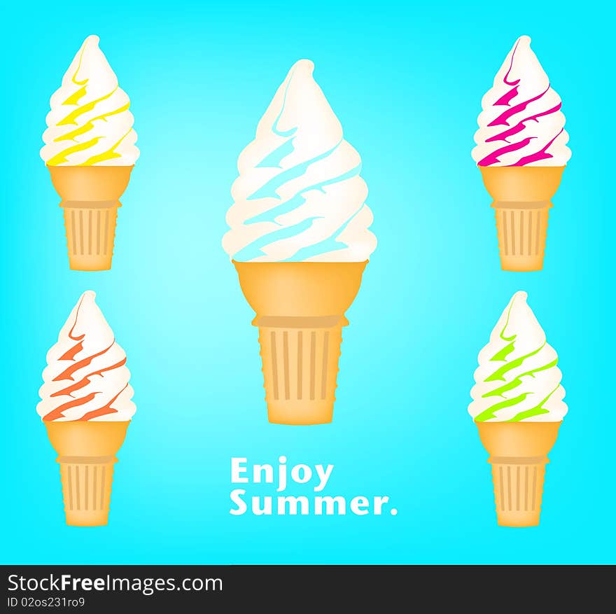 Five ice cream cones to choose from, ahhh if only they were real. Make your way to the nearest Ice Cream parlor and enjoy one mate. Five ice cream cones to choose from, ahhh if only they were real. Make your way to the nearest Ice Cream parlor and enjoy one mate.