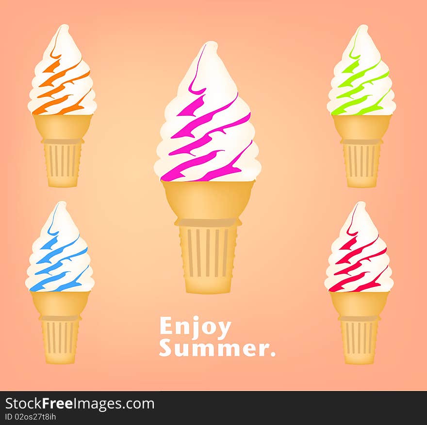 Enjoy summer with an ice cream cone. Enjoy summer with an ice cream cone