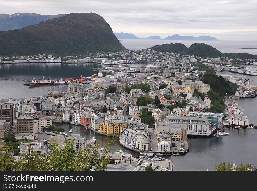 Panorama of Alesund, Norway