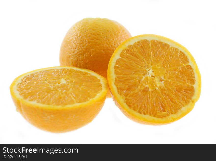 Mandarin lemon and white background