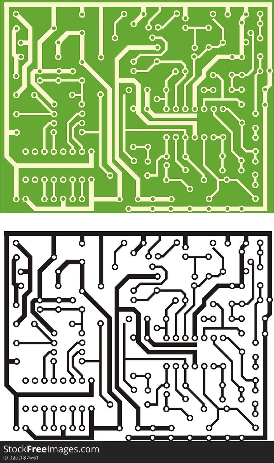 Printed charge contact electric circuit