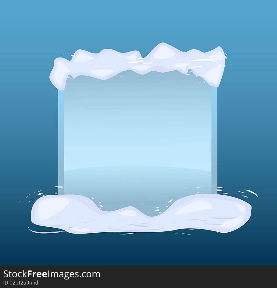 Winter blue banner. Vector illustration