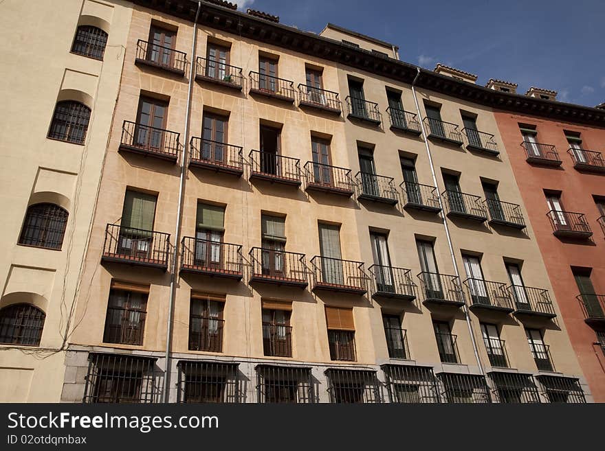 Tradtional Housing near Plaza Mayor Square in Madrid, Spain. Tradtional Housing near Plaza Mayor Square in Madrid, Spain