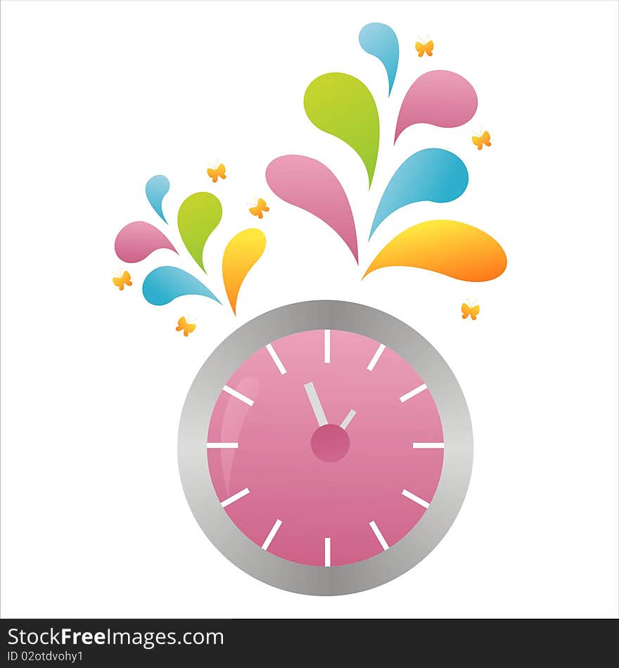 Colorful clock background